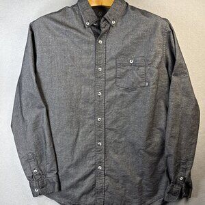 Free Fly Shirt Mens L Gray Button‎ Down Performance Bamboo Long Sleeve Gorp Dad